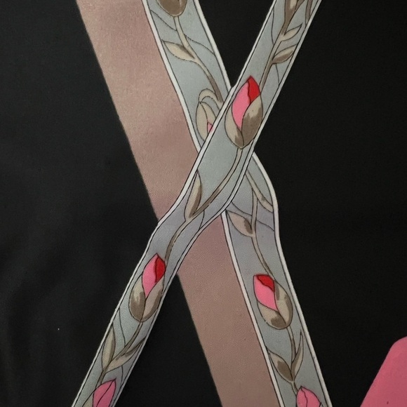 Vintage Lanvin Black and Pink Geometric Long Sleeve Dress size 14 EUC - Picture 6 of 9